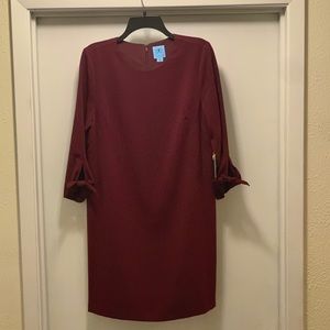 NWT Maroon tie-sleeve shift dress